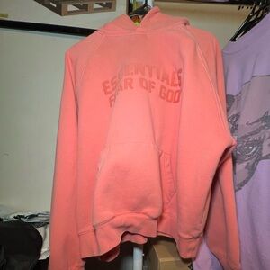 essential coral hoodie